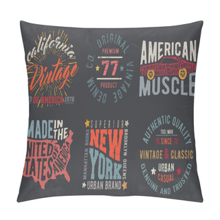Personality  Vintage Design Print For T-shirt Stamp, Tee Applique, Fashion Typography, Badge, Label Clothing, Jeans, And Casual Wear. Vector Illustration. Pillow Covers