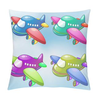 Personality  Four Toy Planes In The Sky Pillow Covers