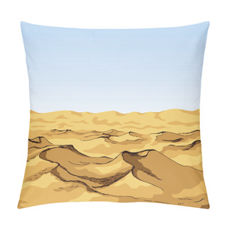 Personality  Dunes In The Desert. Vector Drawing Pillow Covers