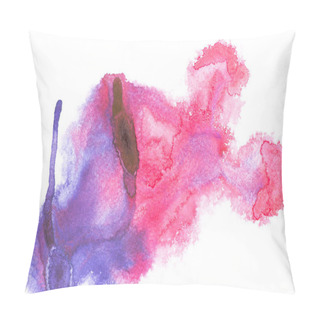 Personality  Abstract Painting With Colorful Watercolor Paint Blots On White   Pillow Covers