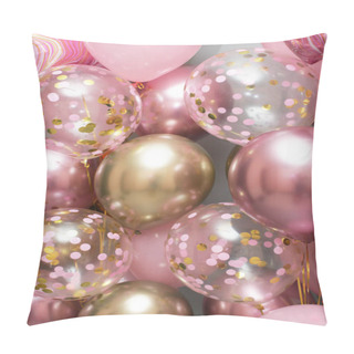 Personality  Pink And Gold Balloons Pillow Covers