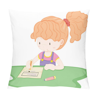 Personality  A Girl Drawing Picture Pillow Covers