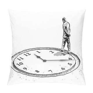 Personality  Man And The Time Pillow Covers