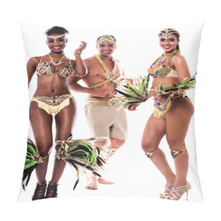 Personality  Dancers Isolated On White Background Pillow Covers
