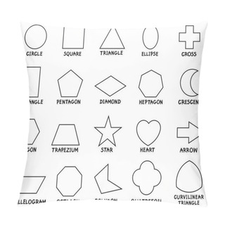Personality  Education Basic Geometric Shapes With Captions Pillow Covers