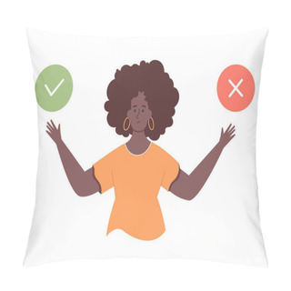 Personality  Black Cute Girl Character. Choice Of Two Options. Pillow Covers