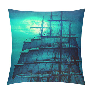 Personality  Pirate Ship Sailing To The Moon Pillow Covers