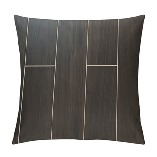 Personality  Background Of Dark Brown, Rectangular Tiles With Wood Surface Imitation, Top View Pillow Covers