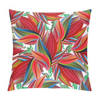 Personality  Exotic Colorful Flowers Vector Seamless Pattern. Floral Tropical Pillow Covers
