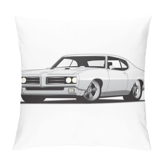 Personality  White 60's Classic Muscle Car Pillow Covers
