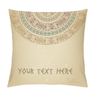 Personality  Template For Cards, Invitations, Banners With Ethnic Traditional Pastel Colors Half Round Pattern On Grunge Background Pillow Covers