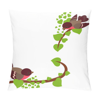 Personality  Robin Birds On Spring Branches Of Tree Pillow Covers