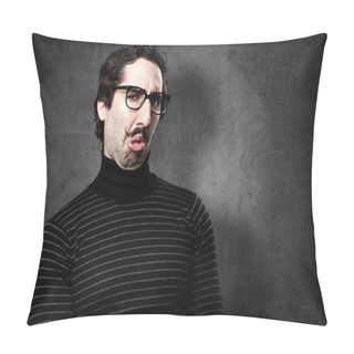 Personality  Pedantic Man Disgust Face Pillow Covers