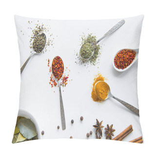 Personality  Various Spices In Spoons  Pillow Covers
