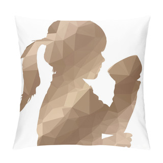 Personality  Low Poly Silhouette Of Girl Pillow Covers
