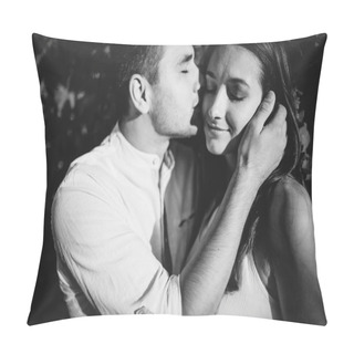 Personality  Young Couple Kissing In A Vineyard. Pillow Covers