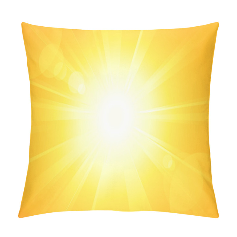 Personality  Bright Vector Sun With Lens Flare Pillow Covers