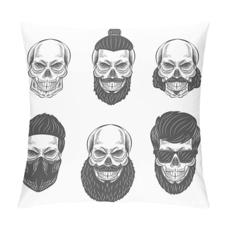 Personality  Dotwork Skulls Pillow Covers