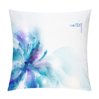 Personality  Background With Blue Abstract Flower Pillow Covers