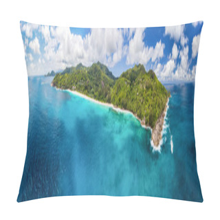 Personality  Beautiful Coastline Of Praslin, Seychelles Islands Aerial View From Drone. Pillow Covers