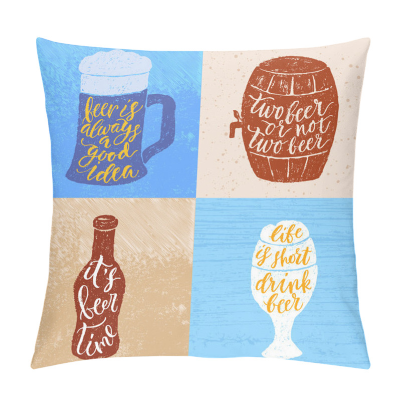 Personality  phrases about beer for a pub pillow covers