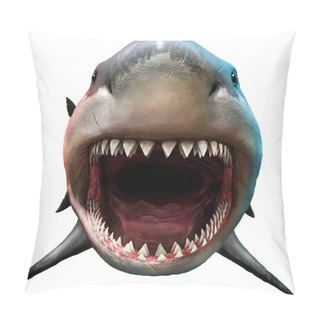Personality  Shark With Open Mouth 3D Illustration Pillow Covers