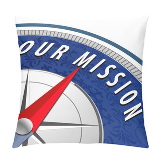 Personality  Our Mission Concept With Compass Pillow Covers