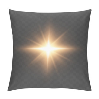Personality  Golden Glare. Vector Illustration Isolated On Transparent Background. Pillow Covers