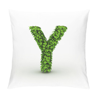 Personality  Letter Y, Alphabet Of Green Leaves Pillow Covers