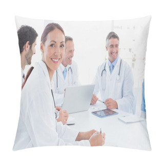 Personality  Doctors Smiling And Working Together Pillow Covers