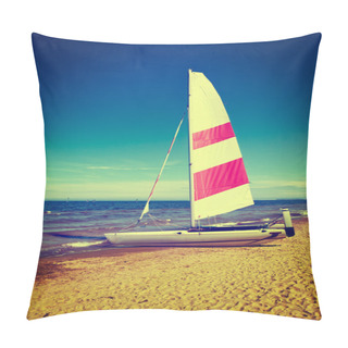 Personality  Sailboat On A Beach Pillow Covers