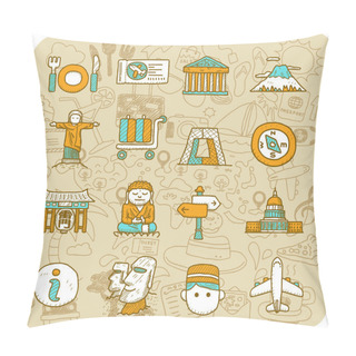 Personality  Travel And Landmarks Icons Pillow Covers