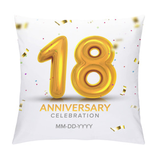 Personality  Eighteen Anniversary Celebration Number Vector Pillow Covers