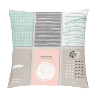 Personality  Collection Of Postcards With Modern Minimalistic Design And Motivation Phrase. Pillow Covers