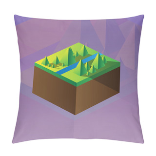 Personality  Square Maquette Of Mountains Pillow Covers