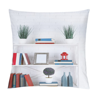 Personality  Bookshelves With Decorative Objects Pillow Covers