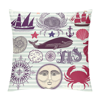 Personality  Nautical And Sea Symbols Pillow Covers