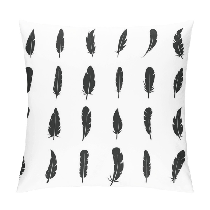 Personality  Feathers Icons Set Simple Vector. Smooth Plume Pillow Covers