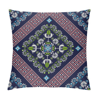 Personality  Romanian Vector Pattern Inspired From Traditional Embroidery Pillow Covers