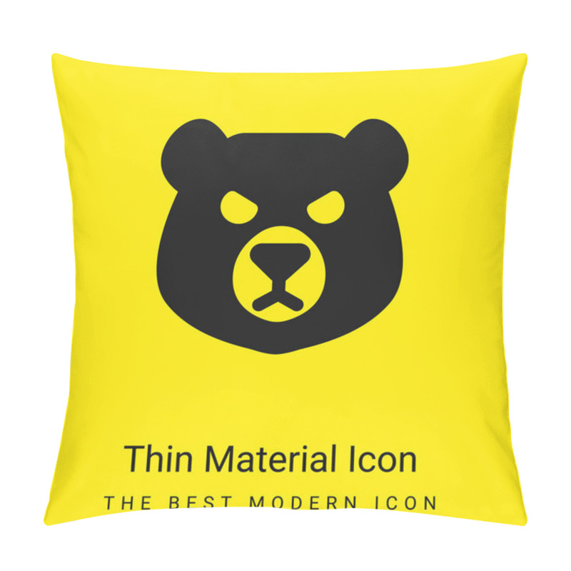 Personality  Bear Head minimal bright yellow material icon pillow covers