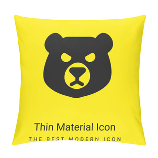 Personality  Bear Head Minimal Bright Yellow Material Icon Pillow Covers