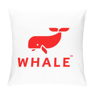 Personality  Whale Logo Abstract Trendy Flat Style Icon. Pillow Covers