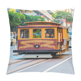 Personality  SAN FRANCISCO, USA - DECEMBER 16: Passengers Enjoy A Ride In A C Pillow Covers