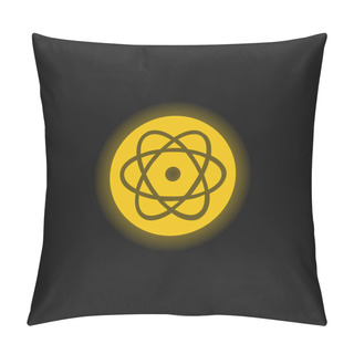 Personality  Atom Yellow Glowing Neon Icon Pillow Covers