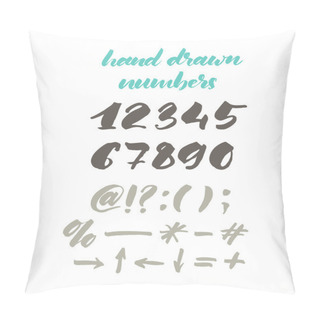 Personality  Hand Drawn Vector Numbers. Pillow Covers