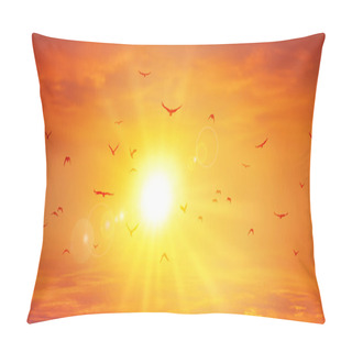 Personality  Panoramic Warm Sunset Pillow Covers