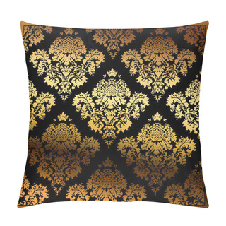 Personality  Seamless Vector Floral Background Gold Pillow Covers