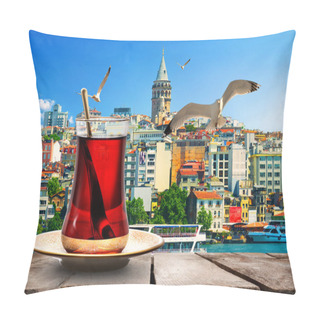 Personality  Tea And Galata Tower Pillow Covers