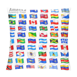Personality  American Vector Waving Flag Set Pillow Covers