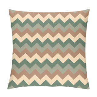 Personality  Chevron Pattern Seamless Vector Arrows Geometric Design Colorful Pastel Dark Green Beige Brown Pillow Covers